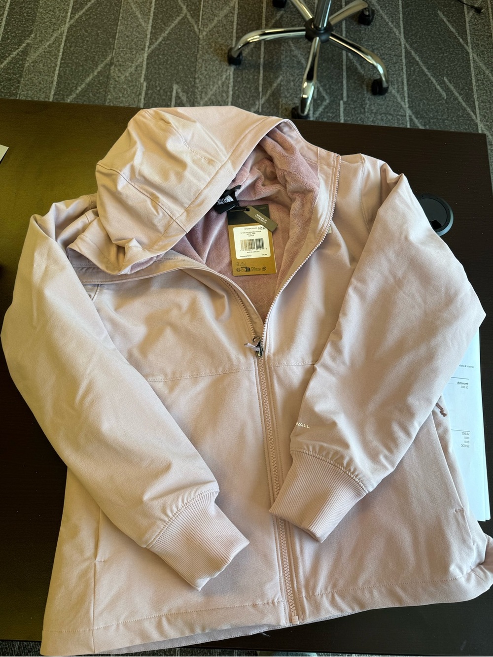 The North Face Women's Pale Mauve Hooded Bomber Jacket
